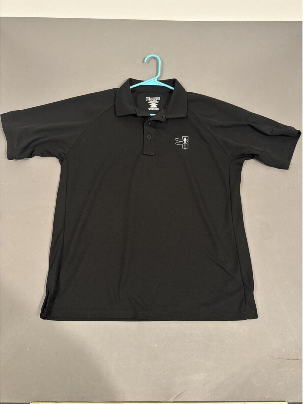 VERTX Polo Shirt Men Large Black Coldblack F1 VTX4000P Short Sleeve Work Cooling